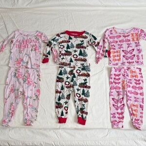 Girls Long-Sleeve Pajama Two Piece Set, Sleeping Beauty, Butterflies, Christmas